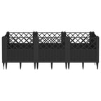 Vidaxl plantenbak met pinnen 123,5x43,5x43,5 cm polypropeen zwart