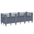 Vidaxl plantenbak met pinnen 123,5x43,5x43,5 cm polypropeen blauwgrijs