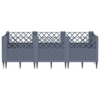 Vidaxl plantenbak met pinnen 123,5x43,5x43,5 cm polypropeen blauwgrijs