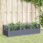 Vidaxl plantenbak met pinnen 123,5x43,5x43,5 cm polypropeen blauwgrijs