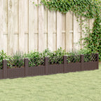Vidaxl plantenbak met pinnen 363,5x43,5x43,5 cm polypropeen bruin