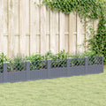 Vidaxl plantenbak met pinnen 363,5x43,5x43,5 cm polypropeen blauwgrijs