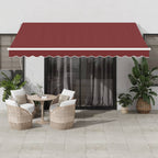 Vidaxl luifel handmatig uittrekbaar 400x300 cm bordeauxrood