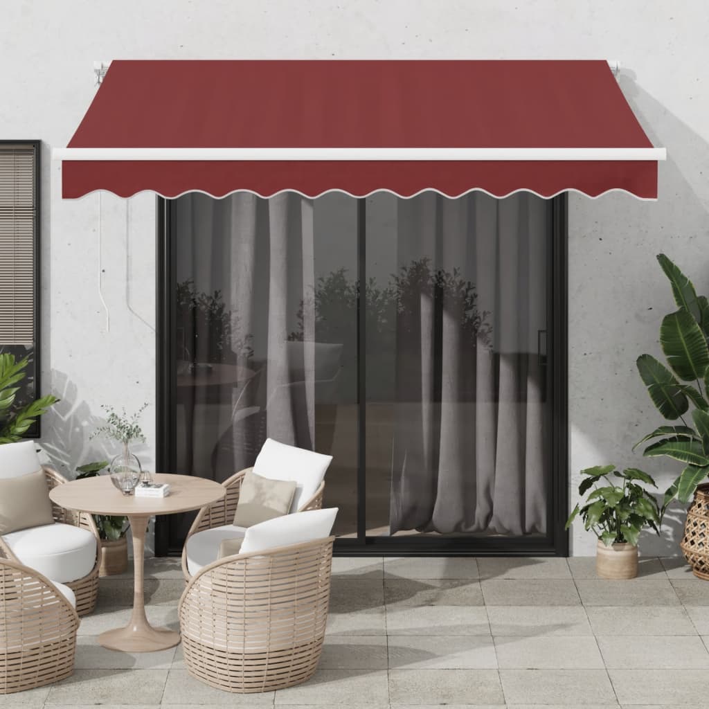 Vidaxl luifel handmatig uittrekbaar 300x250 cm bordeauxrood