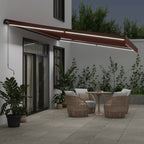 VidaXL Luifel handmatig uittrekbaar met LED's 600x350 cm bruin