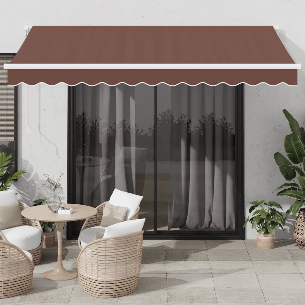 Vidaxl luifel handmatig uittrekbaar 350x250 cm bruin
