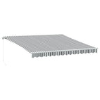 VidaXL Luifel handmatig uittrekbaar en LED 400x350 cm antraciet en wit