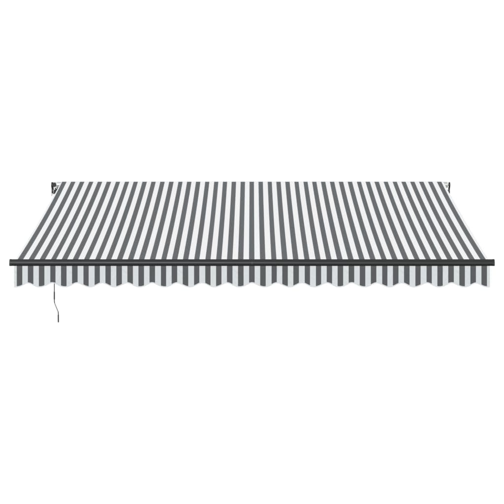 VidaXL Luifel handmatig uittrekbaar 450x350 cm antraciet en wit