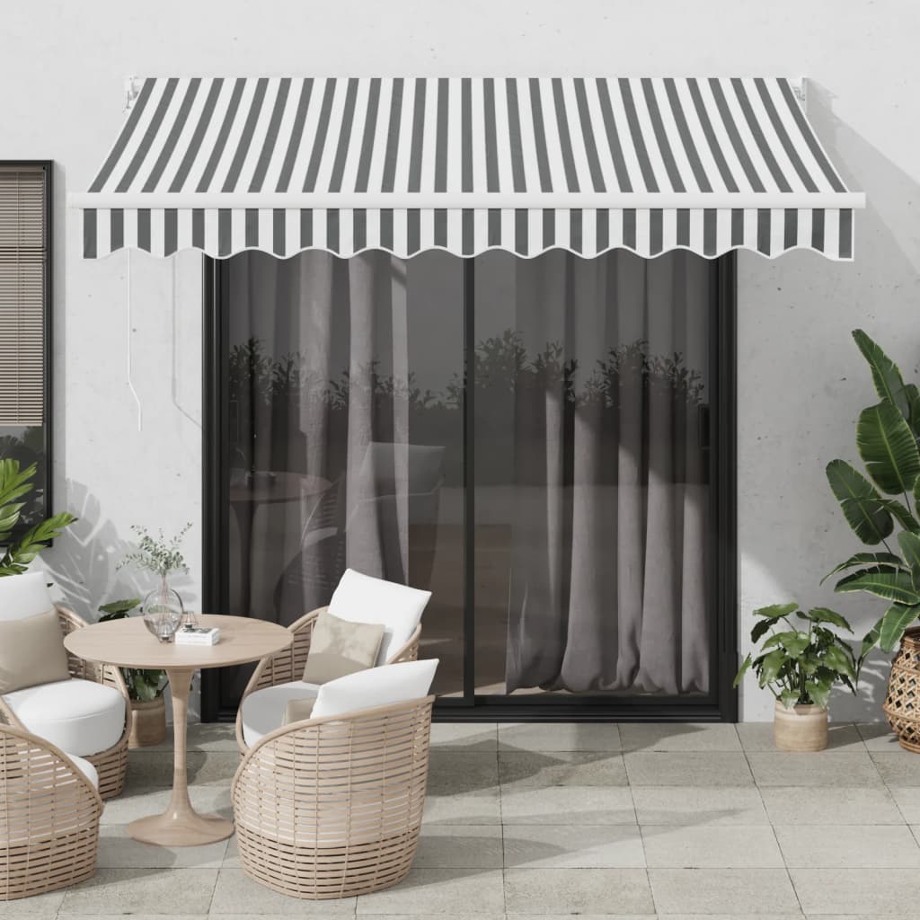 Vidaxl luifel uittrekbaar 3x2,5 m stof en aluminium antraciet en wit