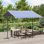 VidaXL Luifel vrijstaand 300x300 cm stof en staal blauw en wit