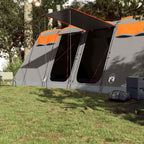 Vidaxl tunneltent 10-persoons waterdicht grijs en oranje