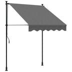 Vidaxl luifel uittrekbaar 150x150 cm stof en staal antracietkleurig