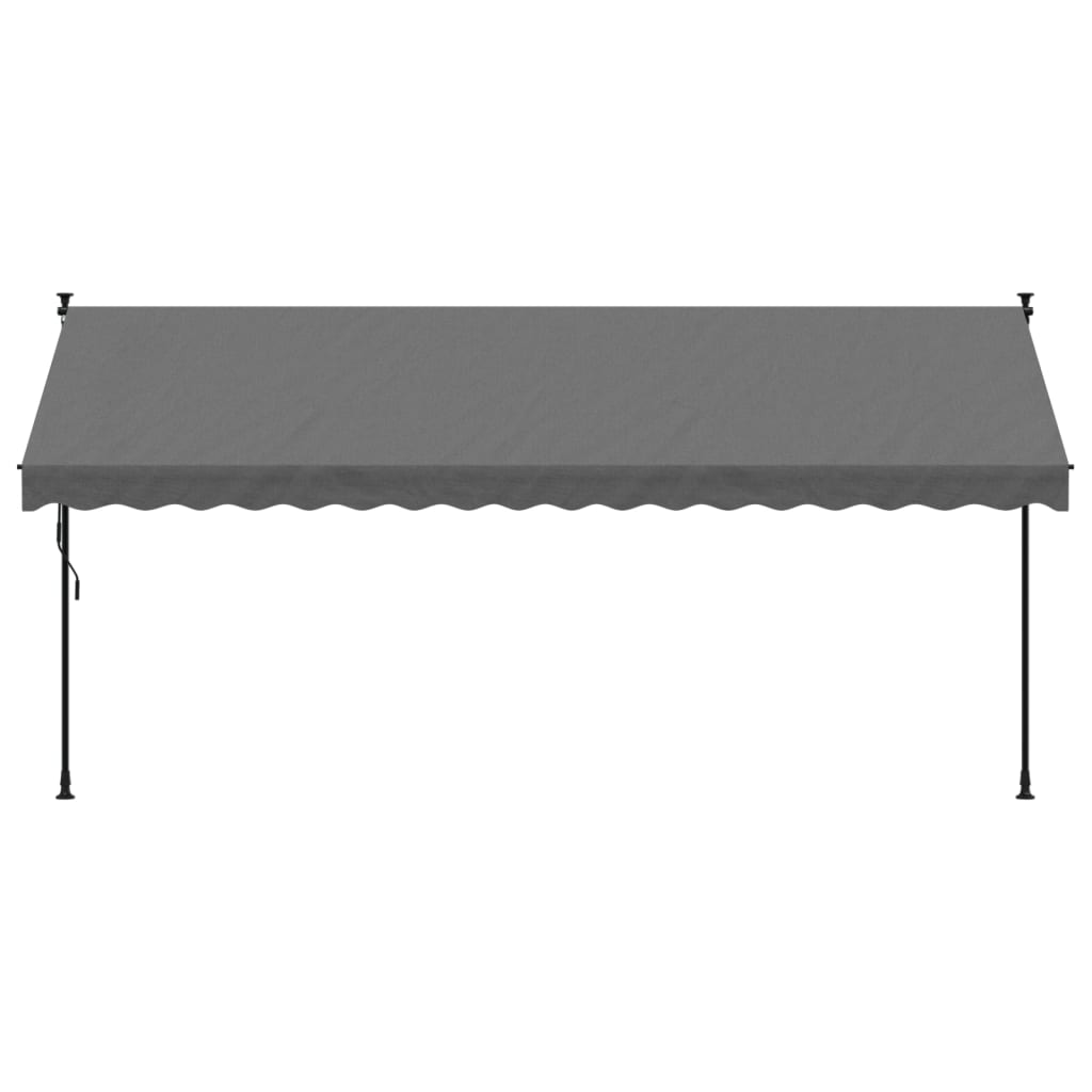 Vidaxl luifel uittrekbaar 400x150 cm stof en staal antracietkleurig