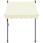 Vidaxl luifel uittrekbaar 150x150 cm stof en staal crèmekleurig