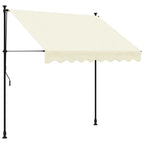 Vidaxl luifel uittrekbaar 200x115 cm stof en staal crèmekleurig