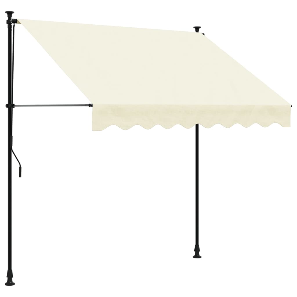 Vidaxl luifel uittrekbaar 200x115 cm stof en staal crèmekleurig