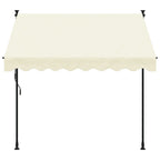 Vidaxl luifel uittrekbaar 200x115 cm stof en staal crèmekleurig