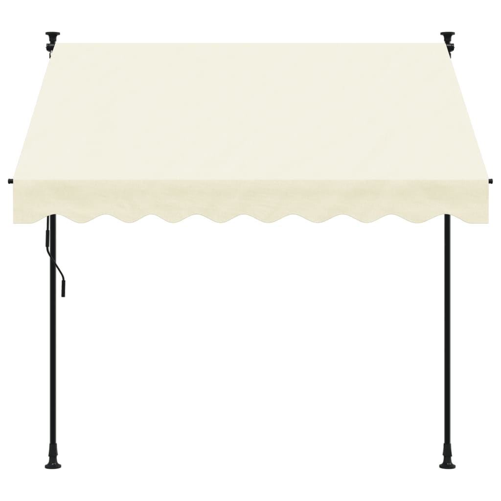 Vidaxl luifel uittrekbaar 200x115 cm stof en staal crèmekleurig