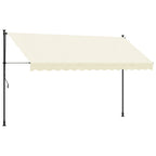 Vidaxl luifel uittrekbaar 350x150 cm stof en staal crèmekleurig