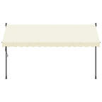 Vidaxl luifel uittrekbaar 350x150 cm stof en staal crèmekleurig