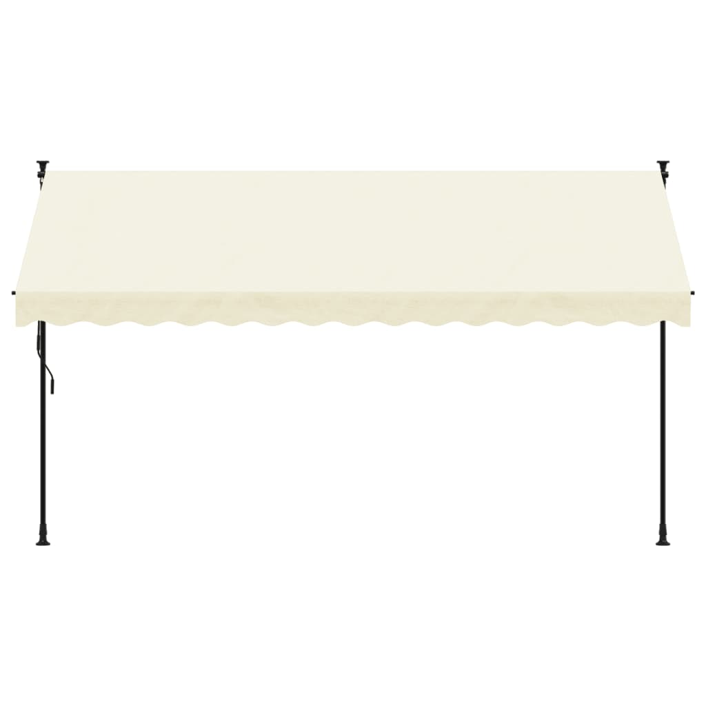 Vidaxl luifel uittrekbaar 350x150 cm stof en staal crèmekleurig