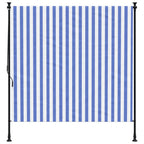 Vidaxl rolgordijn voor buiten 200x270 cm stof en staal blauw en wit