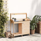 Vidaxl oppottafel met kast 110,5x45x124,5 cm massief vurenhout