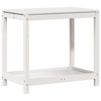 Vidaxl oppottafel met schap 82,5x50x75 cm massief grenenhout wit