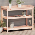 Vidaxl oppottafel met schappen 108x45x86,5 cm massief douglashout