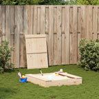 Vidaxl zandbak met deksel 111x111x19,5 cm massief grenenhout