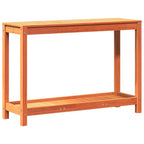 Vidaxl oppottafel met schap 108x35x75 cm massief grenenhout wasbruin