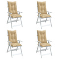 Vidaxl stoelkussens 4 st hoge rug 120x50x7 cm stof gemêleerd beige