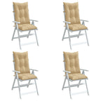 Vidaxl stoelkussens 4 st hoge rug 120x50x7 cm stof gemêleerd beige