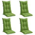 Vidaxl stoelkussens 4 st hoge rug 120x50x7 cm stof gemêleerd groen