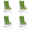 Vidaxl stoelkussens 4 st hoge rug 120x50x7 cm stof gemêleerd groen