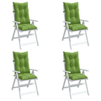 Vidaxl stoelkussens 4 st hoge rug 120x50x7 cm stof gemêleerd groen