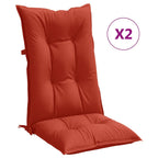 Vidaxl stoelkussens 2 st hoge rug 120x50x7 cm stof gemêleerd rood