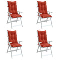 Vidaxl stoelkussens 4 st hoge rug 120x50x7 cm stof gemêleerd rood