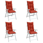 Vidaxl stoelkussens 4 st hoge rug 120x50x7 cm stof gemêleerd rood