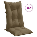 Vidaxl stoelkussens 2 st hoge rug 120x50x7 cm stof gemêleerd taupe