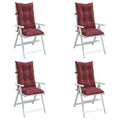 Vidaxl stoelkussens 4 st hoge rug 120x50x7 cm stof gemêleerd wijnrood