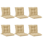 Vidaxl stoelkussens 6 st lage rug 100x50x7 cm stof gemêleerd beige