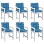 Vidaxl stoelkussens 6 st lage rug 100x50x7 cm stof gemêleerd blauw