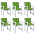 Vidaxl stoelkussens 6 st lage rug 100x50x7 cm stof gemêleerd groen
