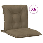 Vidaxl stoelkussens 6 st lage rug 100x50x7 cm stof gemêleerd taupe
