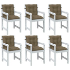 Vidaxl stoelkussens 6 st lage rug 100x50x7 cm stof gemêleerd taupe