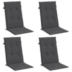 Vidaxl stoelkussens 4 st hoge rug 120x50x4 cm stof gemêleerd antraciet
