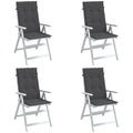 Vidaxl stoelkussens 4 st hoge rug 120x50x4 cm stof gemêleerd antraciet
