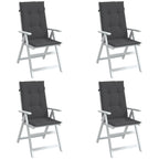 Vidaxl stoelkussens 4 st hoge rug 120x50x4 cm stof gemêleerd antraciet