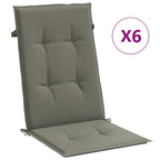 Vidaxl stoelkussens 6 st hoge rug 120x50x4 cm stof donkergrijs